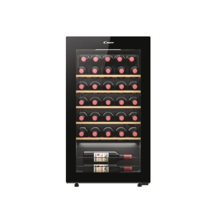 Cave À Vins - HAIER - CWC034 - Noir - Eclairage Intérieur - Pose Libre - Porte Vitrée