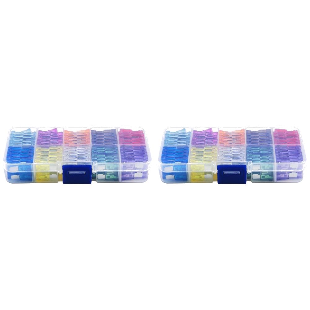 100-500Pcs Auto Fuse Kit Car Fuse Assortment Blade Type Fuse Assorted Kit with Box 2A 3A 5A 7.5A 10A 15A 20A 25A 30A 35A 10Types
