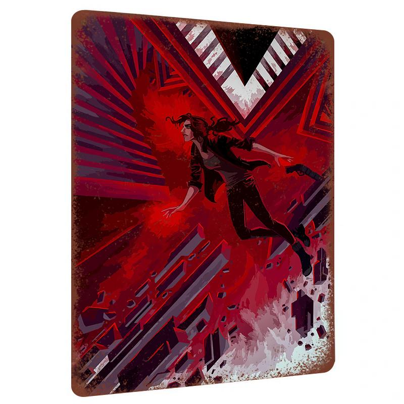 

Custom Metal Iron Painting Red Abstract Geometric Female Figure Modern Home Decoration Wall Art 20x30cm（7.8x11.8inch）