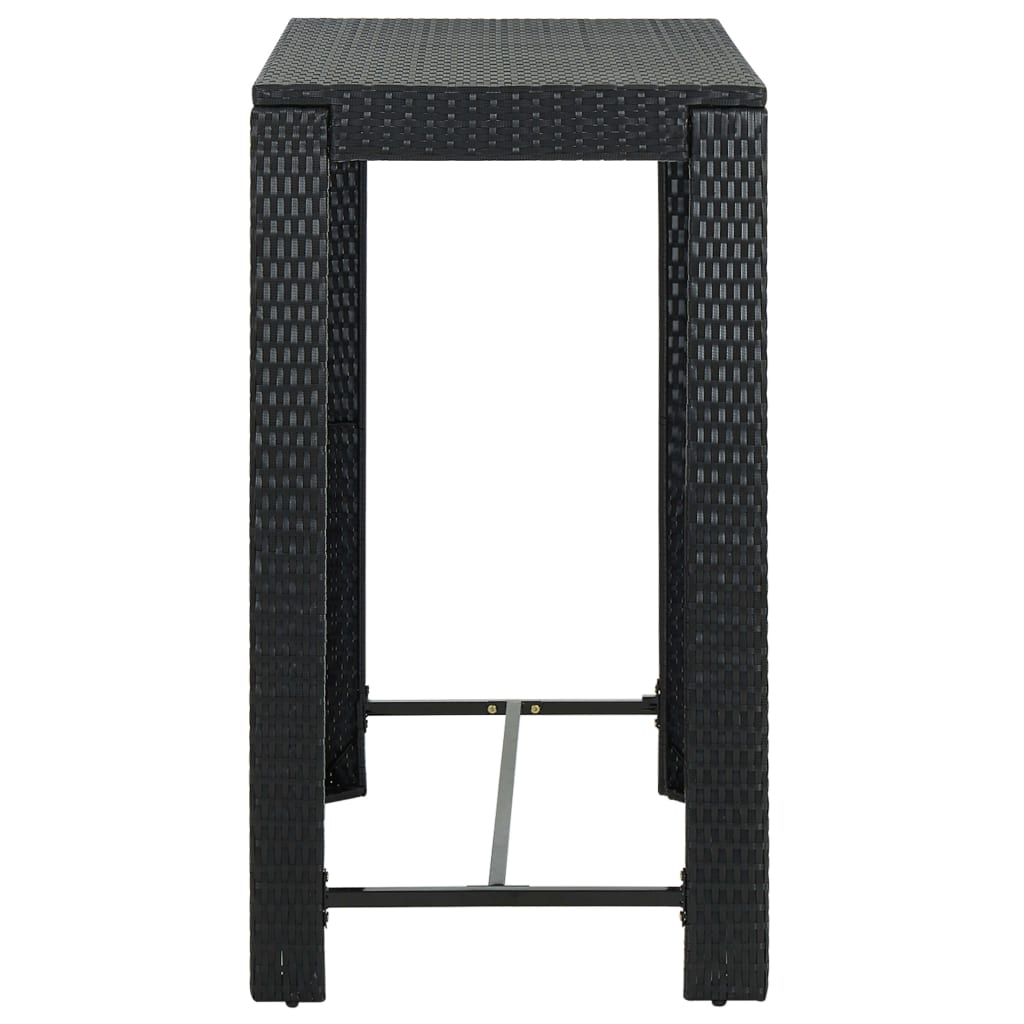 Garden Bar Table Black 100 x 60.5 x 110.5 cm Poly Rattan