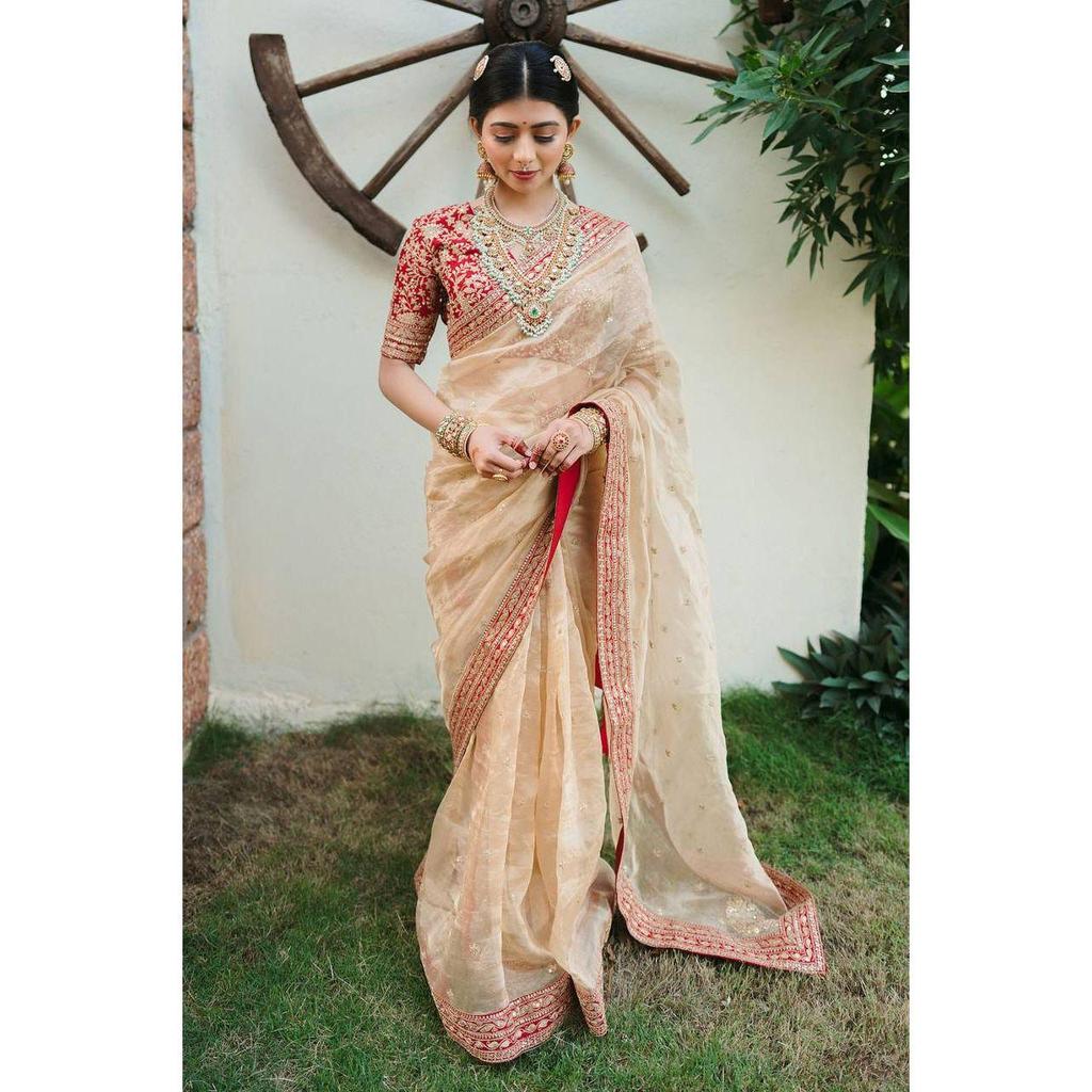 Premium stoff 3mm broderi arbeid blonderkant med 5 mm paljett butti med jati Dori arbeid saree