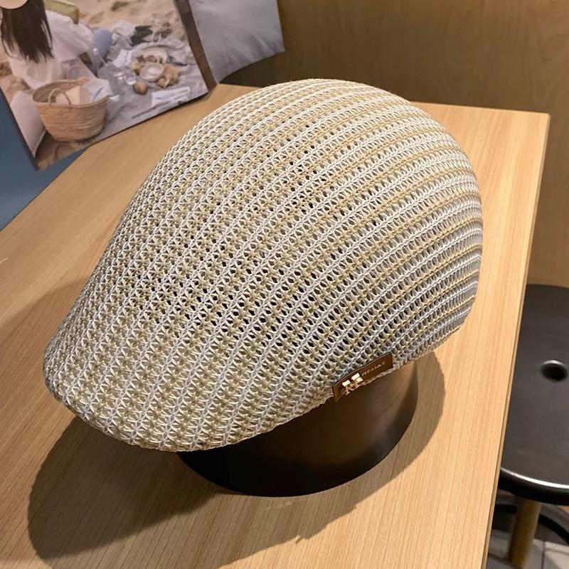 

Vintage Artist Beret Hat With Breathable Polyester For Casual And Chic Style бежевий