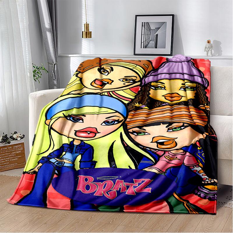 Bratz Cartoon 3D Printed Girls Blanket,Flannel Soft Throw Blanket for Home Bedroom Bed Sofa Picnic Office Hiking Cover Kids Gift