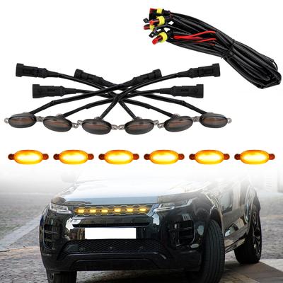 Auto Eagle Eye Licht 6 SMD 3030 12V Kühlergrill Beleuchtung Pickup Off Road Warnung Nebel Lampe LED Bernstein Kühlergrill Beleuchtung Kit