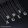 Buyee 925 Sterling Silver Female Pendant Chain A-Z English Alphabet Zircon Necklace for Women Fashion Letter Fine Jewelry Chain