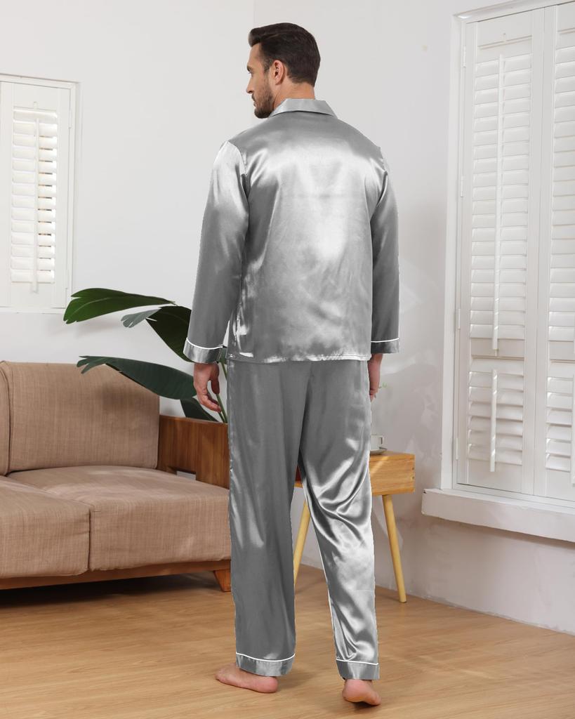 Mcodare Long Top and Bottom Synthetic Gentle on the Relaxing Pajamas for a Good Comfortable Perfect for and Hospital Plus Sizes Men's Open-Front