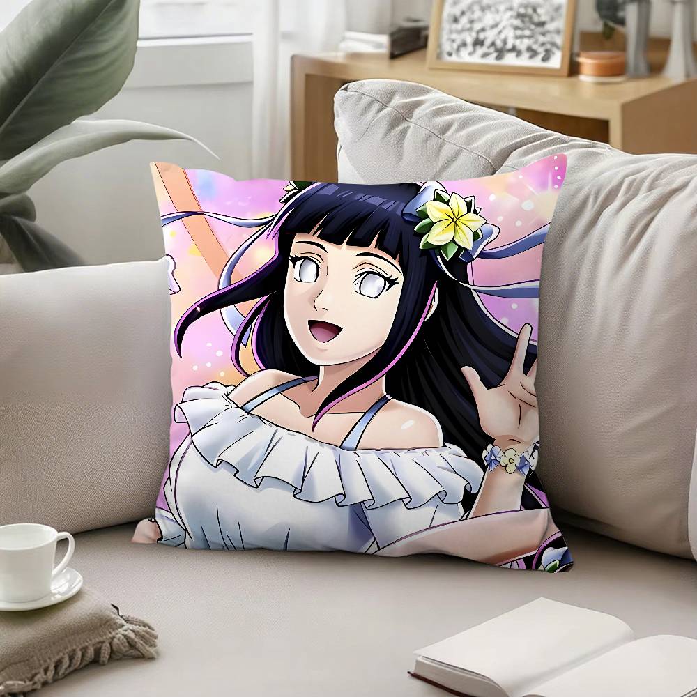 Cute H-Hinata Hyuga Pillow Case Sofa And Living Room Decorative Cushion Covers Dust-proof And Mite-proof Invisible Zipper