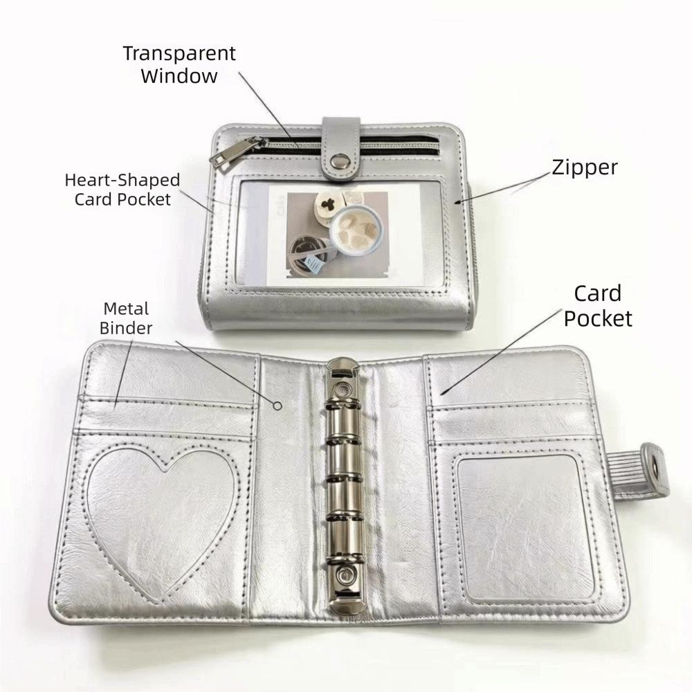 Portable PU Leather Binder Notebook Multi-functional 5-Ring Loose-Leaf Journal  Daily Planning