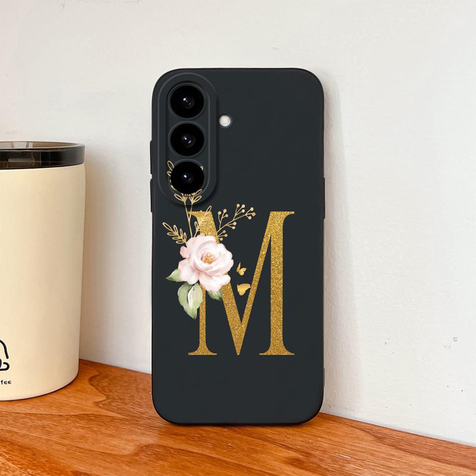Flower Letter Phone Cover For Samsung S26 Ultra Case For Samsung S26 Plus Back Cover Soft Liquid Silicone Fundas For Galaxy S 26
