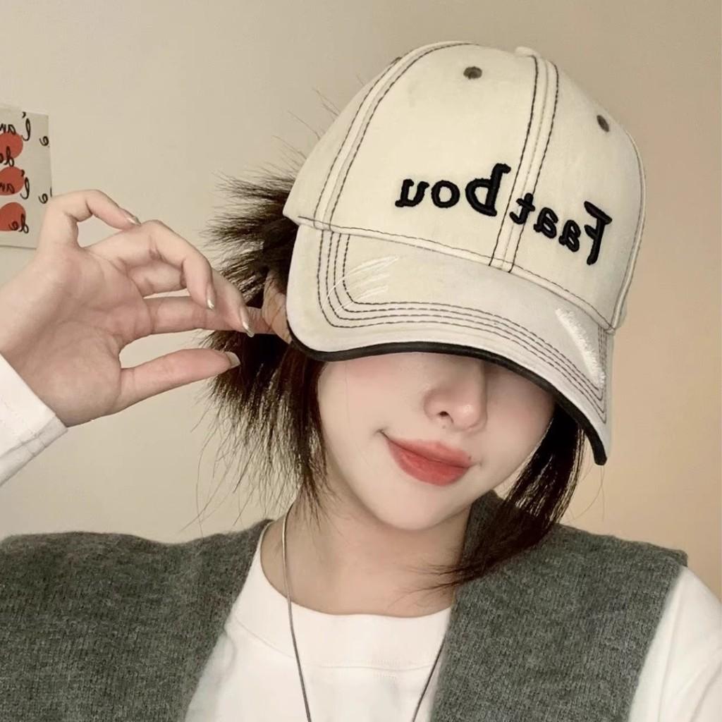 Faatbou Baseball Cap With Embroidered Letters Black For Casual Streetwear