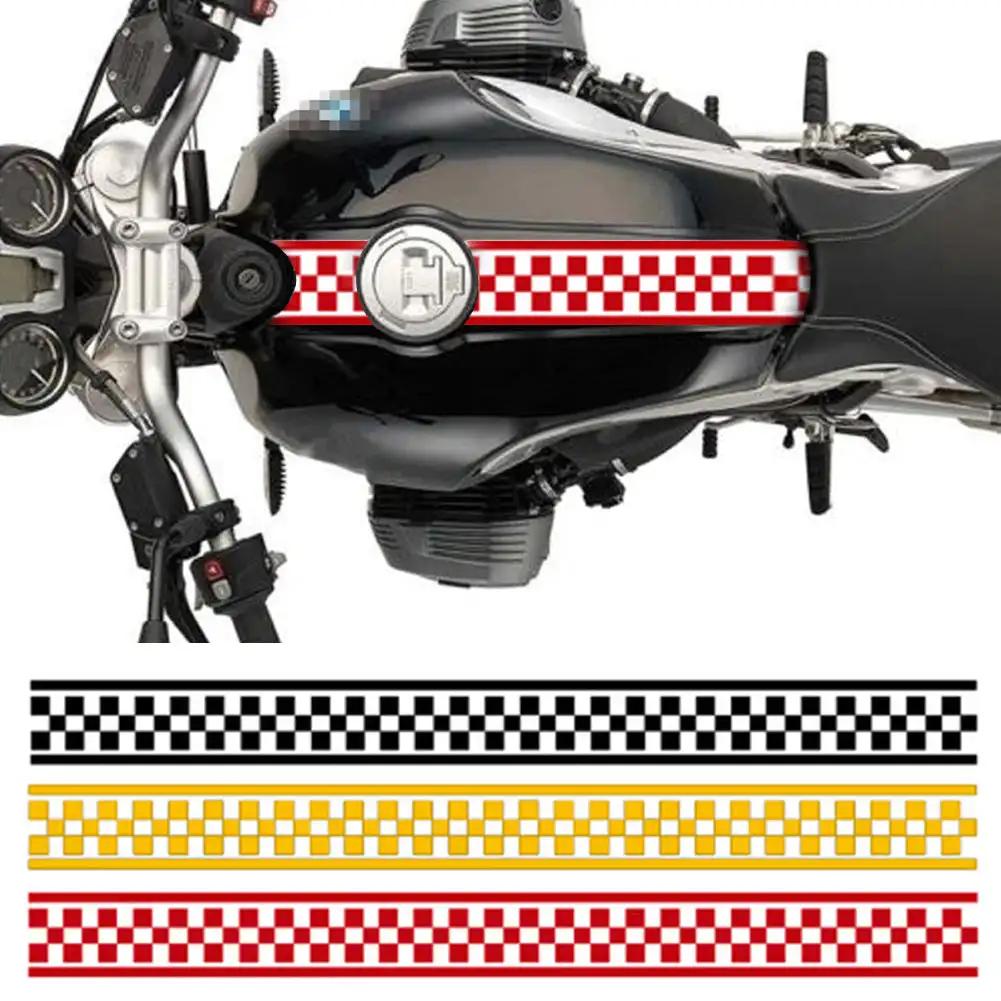 50cm/20inch Motocicletă Dungi Racing Carouri Decalcomanii Rezervor Autocolante Decorative DIY Autocolant Rezervor Combustibil Autocolante Motor Impermeabile
