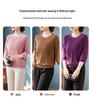 Stylish Thin Base Layer Knit T-Shirt for Middle-Aged Women, Small Size, Mid-Sleeve, Perfect for Spring and Autumn