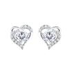 Premium Daily Versatile Jewelry Sterling Silver Femininity Heart-Shaped Earrings Zircon Love Earrings