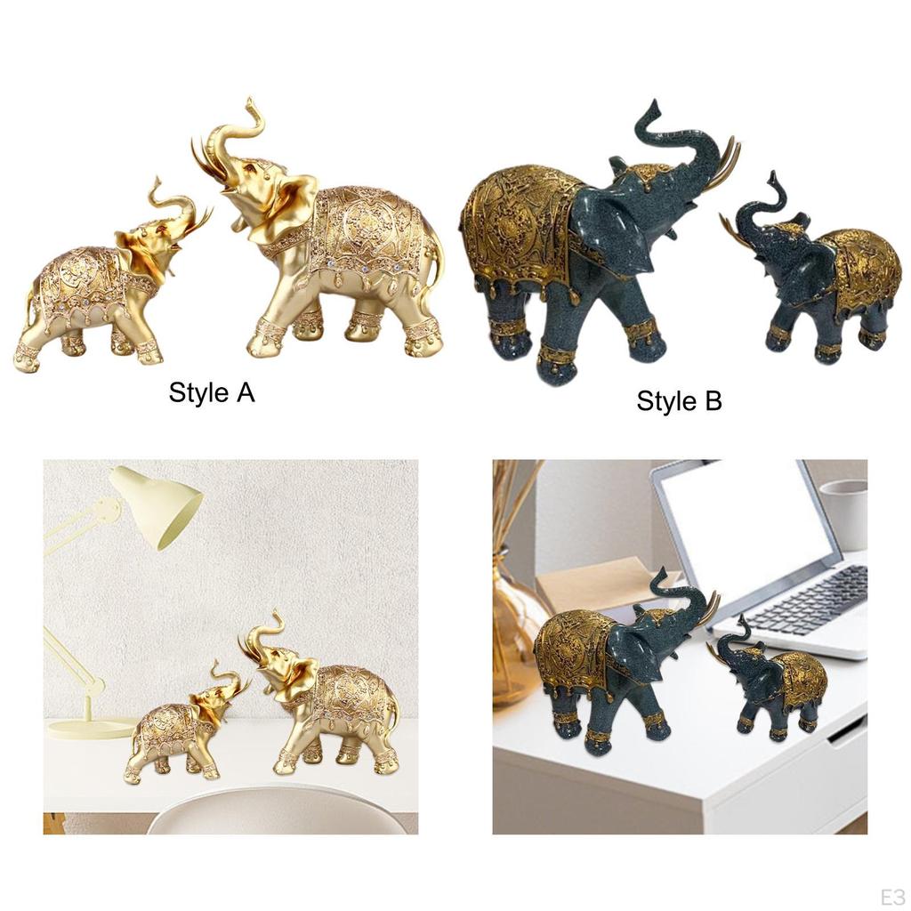 Elephant Figurine Pair for Elegant Home Display