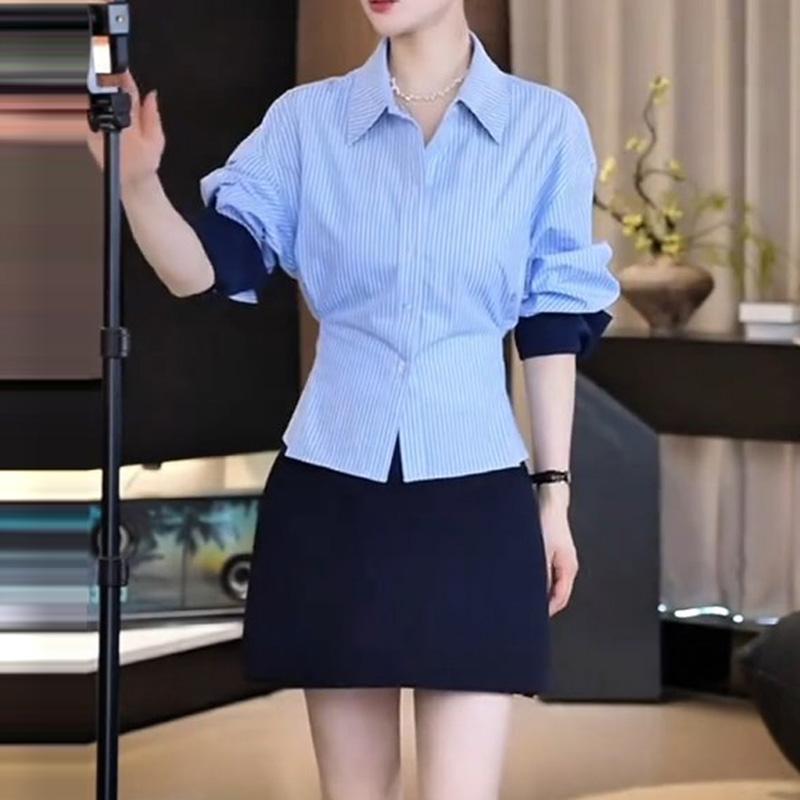 2026 Spring Women's Simple Style Lapel Shirt - Elegant, Solid Color Design for Sophisticated Commuting