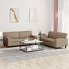 Vidaxl 2-Cz. Living Room Set, Cappuccino, Upholstered In Faux Leather