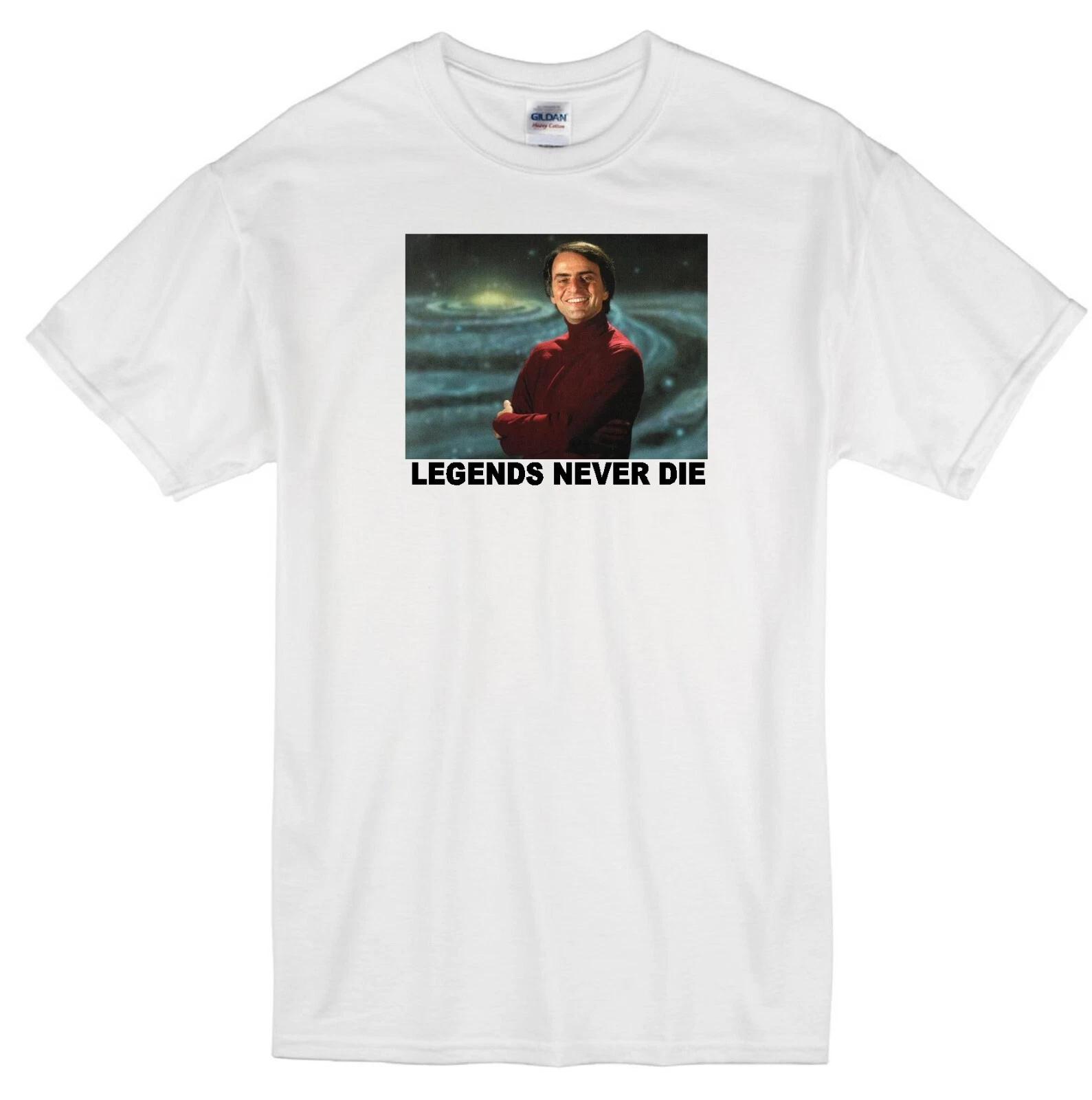CARL SAGAN  LEGENDS NEVER DIE  COSMOS ASTRONOMY ASTRONOMER TV WHITE T-shirt 2XL