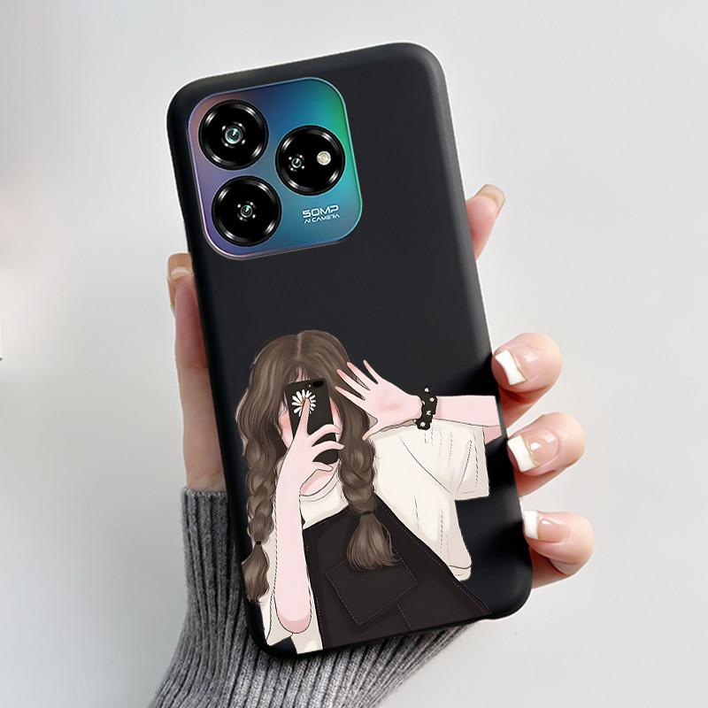 For ZTE Axon 60 Lite / Blade V60 Vita / Nubia V60 Design Case Cute Love Heart Rabbit Casing Black Soft Silicone Protective Cover