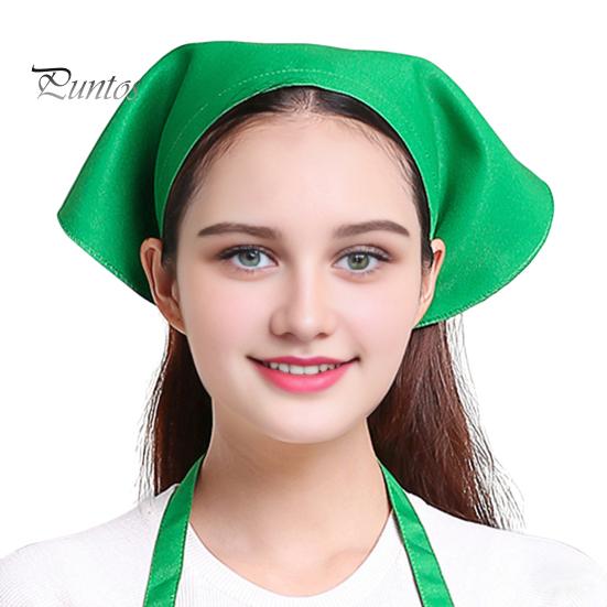 

Треугольный платок для женщин, бандана для волос, платок для официантов, для кухни, ресторана, шеф-повара, пекарей, бариста, уборщиков зелёный