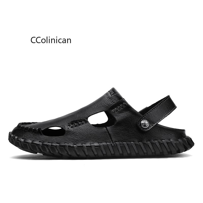 Hot Summer Best Seller New Style Men Casual Handmade Stitching Sneakers Lazy Person's Shoes Beach Sandals Slippers Plus Size