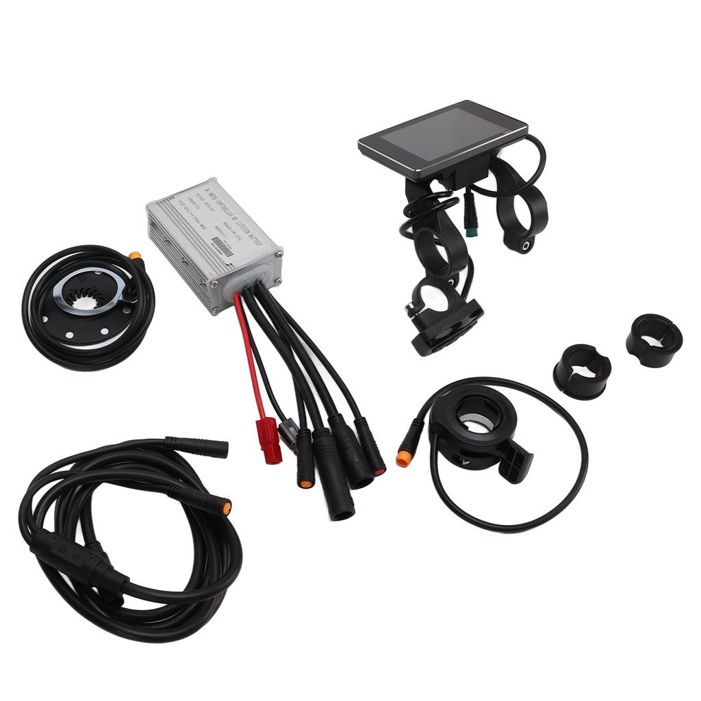 Electric Bike Motor Controller 15A Common Speed Controller 36V 48V with M6 LCD Panel 1 To 2 Cable Fully Waterproof Kit