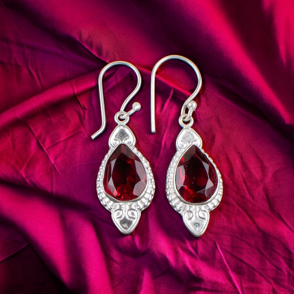Pink Rubellite Gemstone 925 Solid Silver Jewelry Handmade Earrings 1.80" For Her EE-42-10