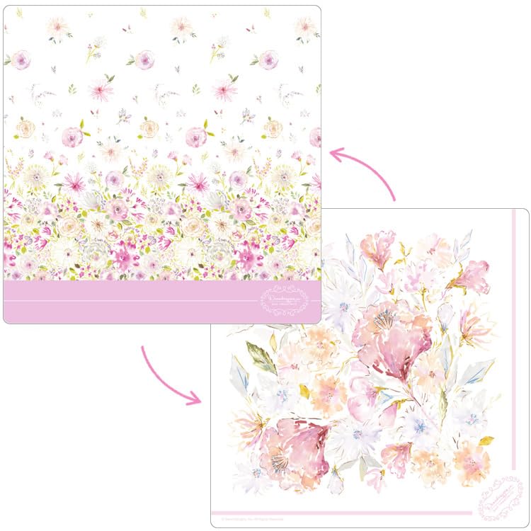

Носовой платок Miyatake Seisakusho Magic Handkerchief Сделано в Японии Высыхает сразу после протирания Высокая впитываемость воды Silk Touch PI Pink Flower MH-D100