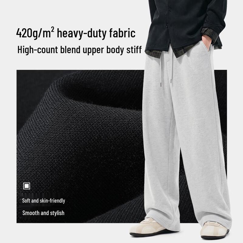 Baleno Men's Winter Fleece-Lined Oversized Straight Leg Sweatpants