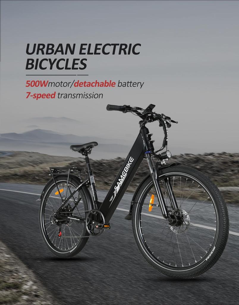 Samebike RS-A01 Pro Elektrofahrrad für Erwachsene Mountainbike 500W 36V 15Ah Lithiumbatterie City E-Bike