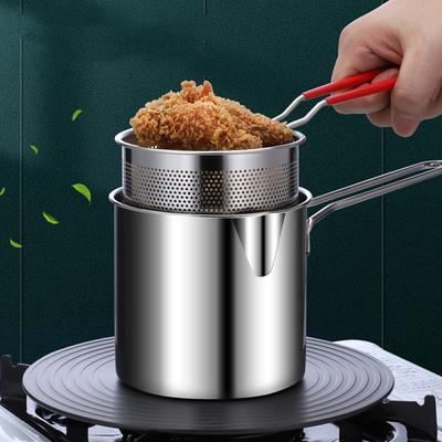 Malá fritéza pro domácí použití 1L/0,35GAL Nerezová nádoba na smažení mléka napařovací hrnec s košíkem