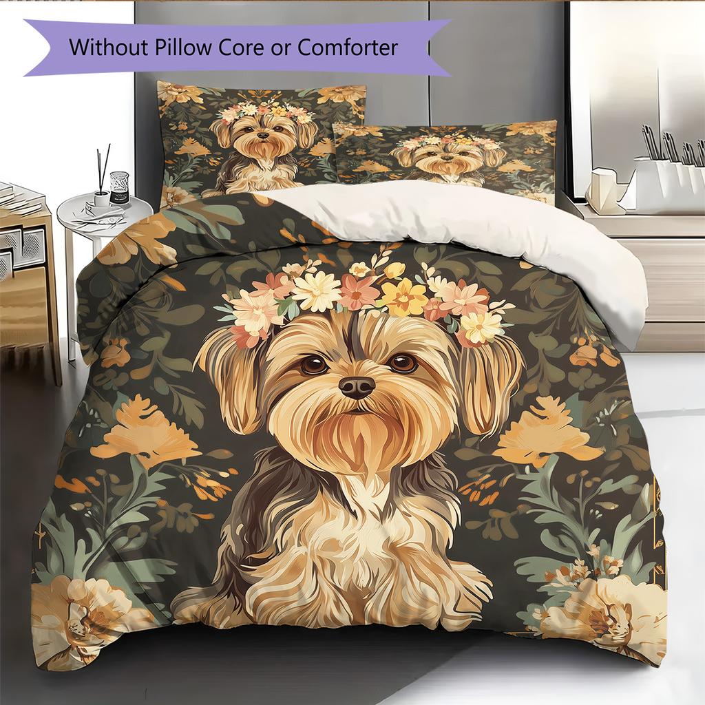 Animal  Pattern Bedding Quilt Set Quilt Cover Pillowcase Home Decoration  Gift (1 * duvet cover + 2 * pillowcase, without core)