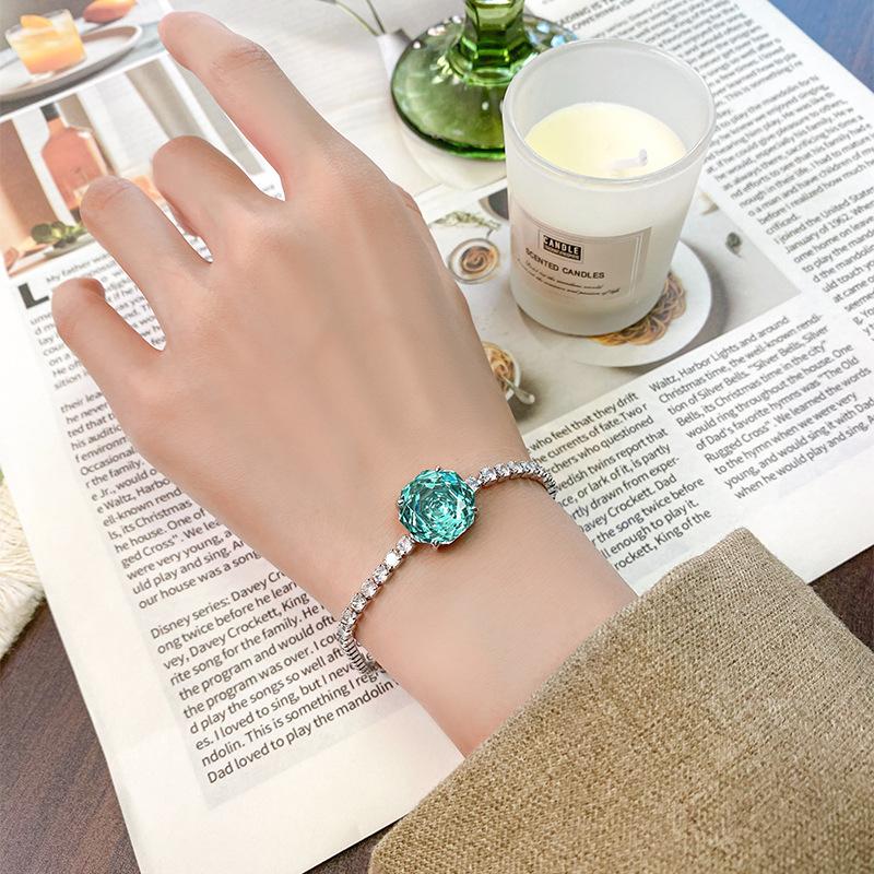 Jewelry Retro Simulation Rose Cut Colorful Treasure Color Retro Bracelet Bracelet Jewelry Heroine Stone 14Mm