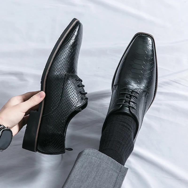Mens Shoes Leather Male Men's Men Oxfords Dress Shoes for Men Luxury Designer Platform Men Leather Man Shoes