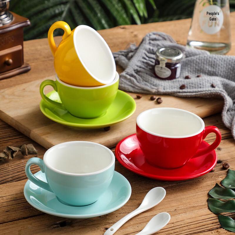DeOu Sternenlicht Keramik Latte Art Kaffeetassen Set