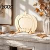 Thanksgiving Table Decoration Wooden Pumpkin Photo Frame, Halloween DIY Paintable Craft for Kids, Blank Handmade Holder Wood Picture Holder,