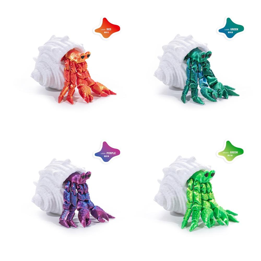 3D Printed Hermit Crab Action Figures Toys Multi-Joint Rotatable Animal Fidget Toy Desktop Ornament Home Deco Figurine Kids Gift