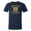 Michigan Vaporwave Grid Canvas Triblend T-shirt - Solid Navy Triblend
