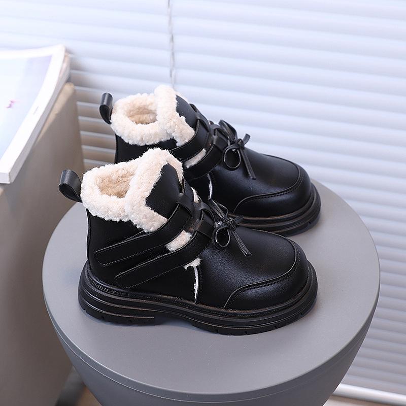 2025 Children's Winter Velvet Cotton Boots: Warm Korean Style Snow Boots for Little Girls