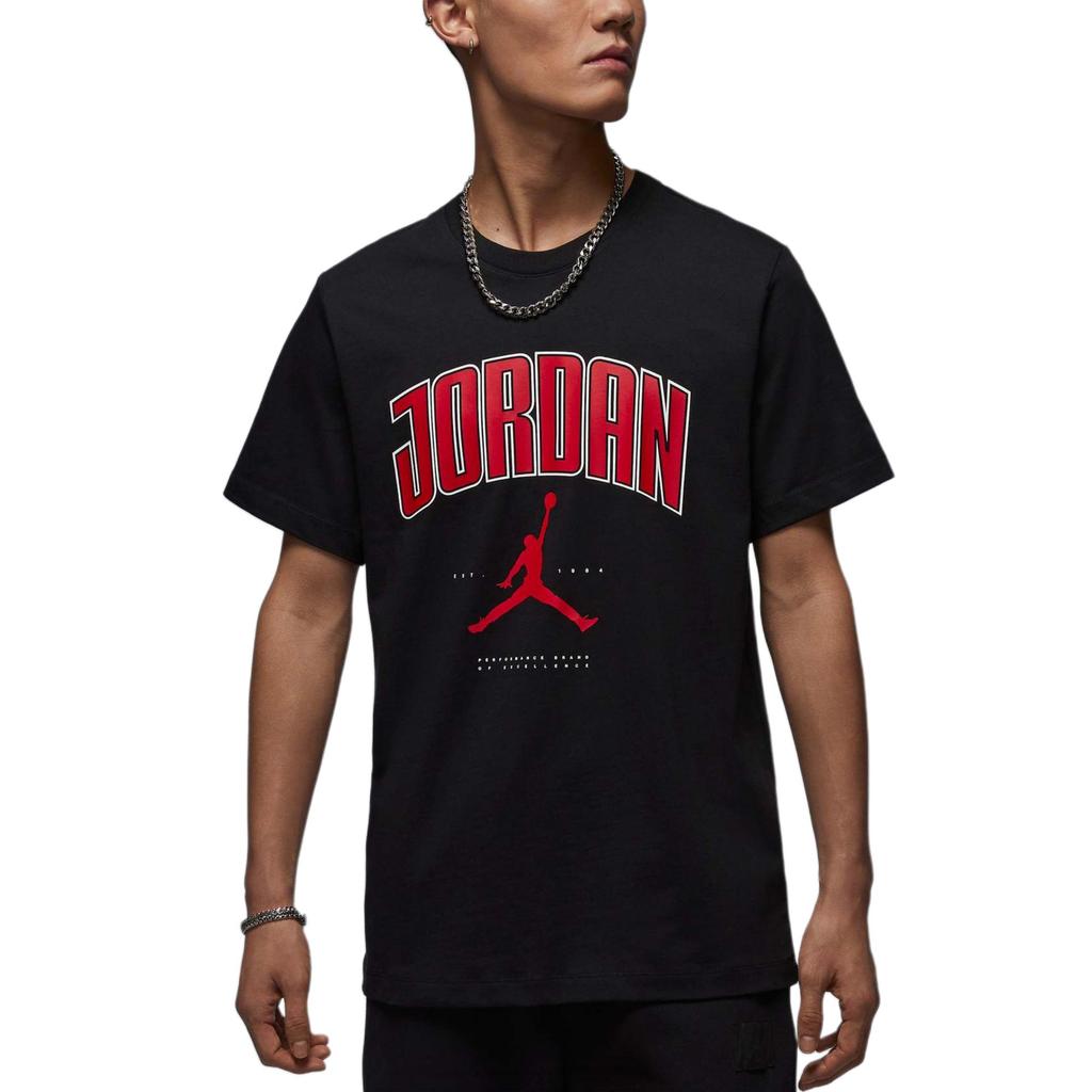Jordan SS25 Brand Logo Letter Crew Neck Short Sleeve T-Shirt Men T-Shirts Black Fitness-Red HQ0010010