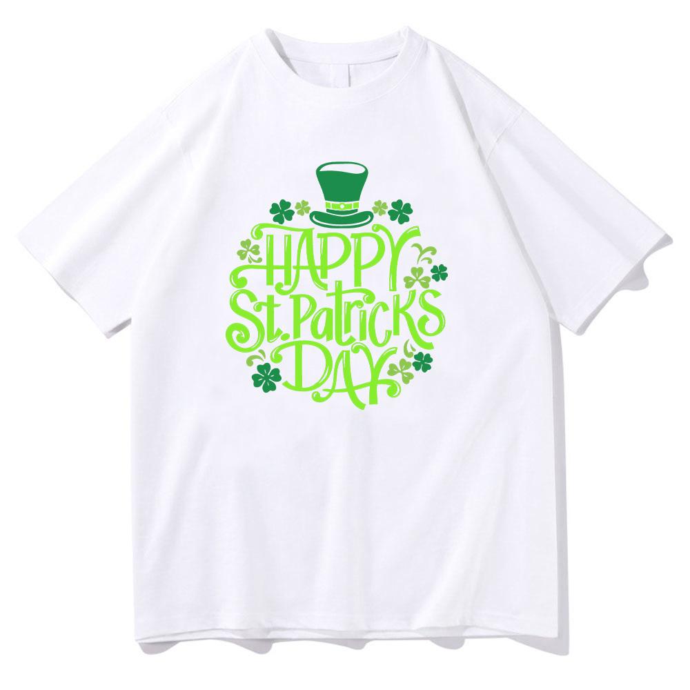 Happy St Patrick's Day T-shirts Fahsion Funny Cartoon Print Clothes Comfortable Cotton Tee Women Men O-neck T Shirt