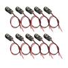 10 Pcs 9V Battery Button 9V Battery Clip Connector I-Type Plastic Housing