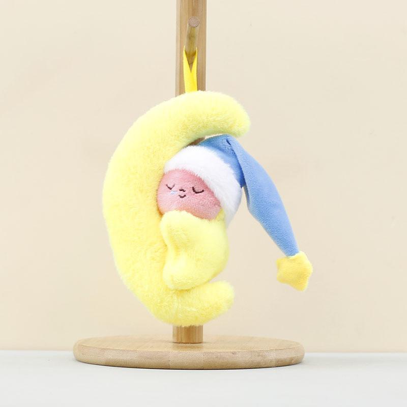 Plush Moon Rabbit Keychain With Soft Pp Cotton Filling For Teens Bag Decor
