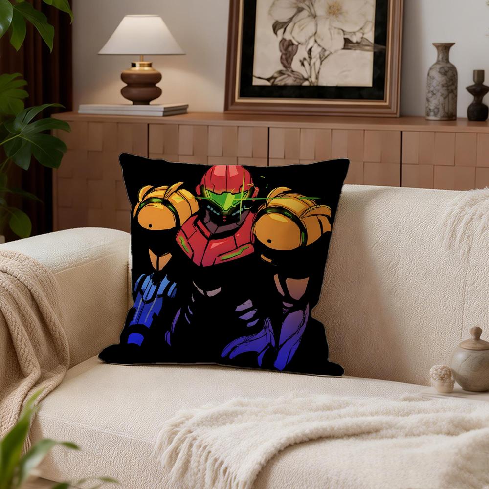 

Action Metroid Cushion Cover Cushion Cover Set 4Pcs 50x50 45x45 40x40 Pillowcase Decorative Sofa Home Decor 30X30cm