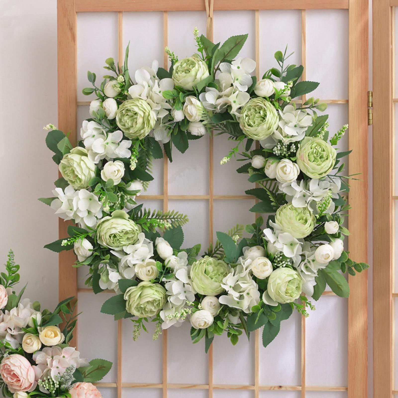 

Artificial Peony Flower Wreath Vintage Garland for Door Decor