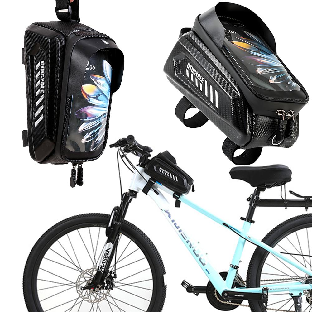 1.5L Bicycle Phone Front Frame Bag 7.4 Inch Touchscreen Bicycle Top Tube Bag Waterproof Hard Casing Bike Bag Bike Accessories China Mainland