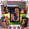 Patriotische Hunde-Gartenflagge mit amerikanischem Flaggen-Design für die Outdoor-Feiertagsdekoration Langlebiges Polyester-Material Geeignet für die Präsentation im Garten und auf der Veranda