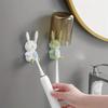 Niedlicher Hasen-Zahnbürstenhalter Stanzfrei Zahnbürstenregal Stark Klebender Wandhaken Multifunktionaler Steckerhalter Aufhänger