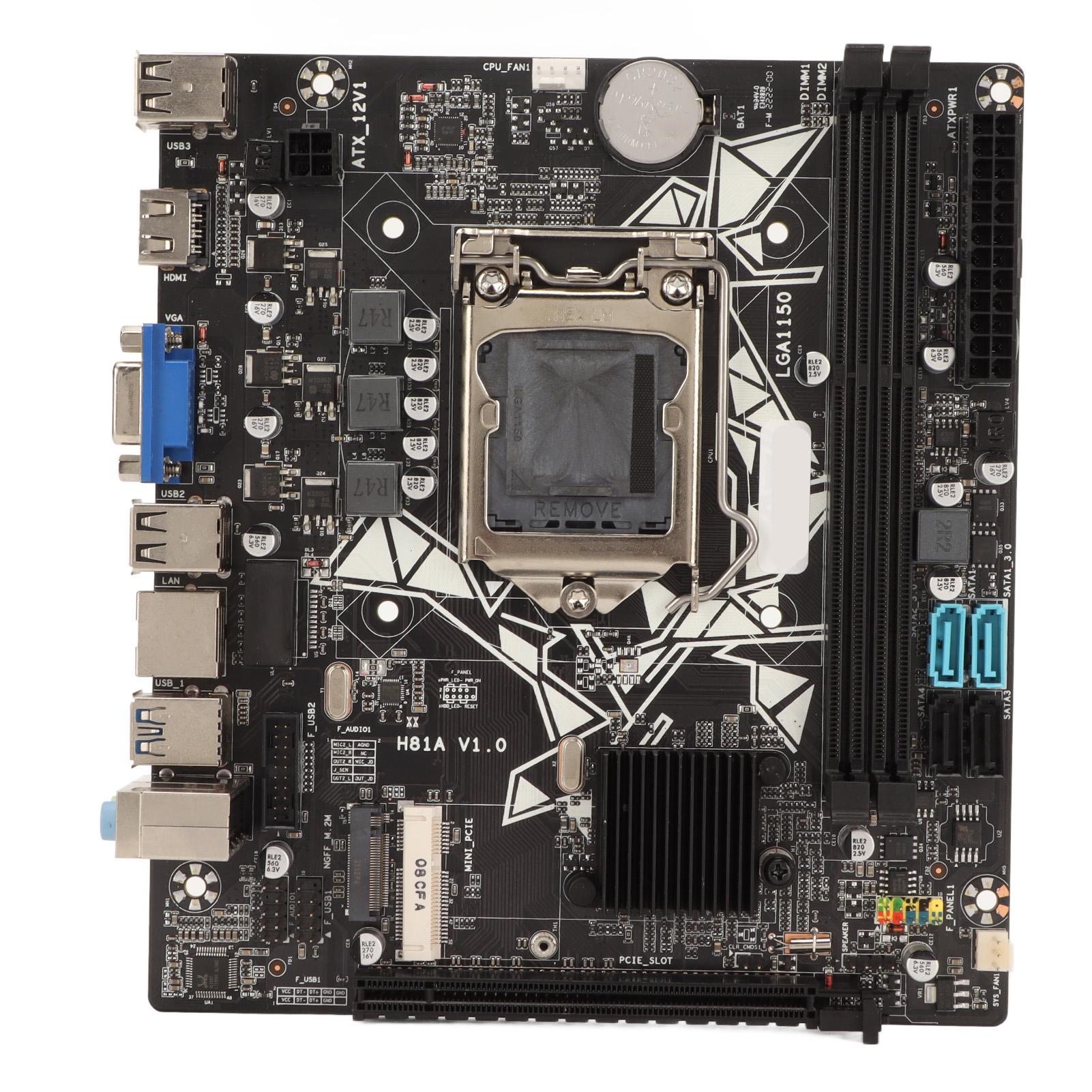 

Материнська плата H81A для LGA1150 DDR3 HD Мультимедійний інтерфейс VGA Mini PCIE Інтерфейс Ігрова