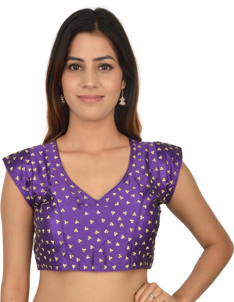 Women's V Neck Desigenr Choli Indian Bollywood Wedding Wear Stitched Blouse