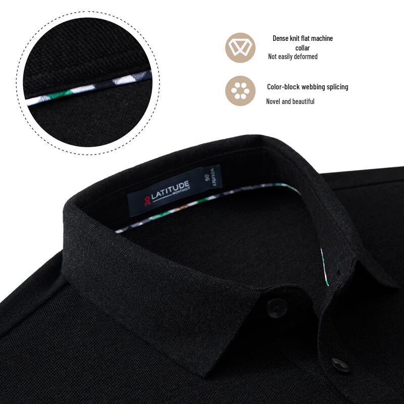 MONTAGUT Men's Autumn/Winter 100% Cotton Pique Long-Sleeve Polo Shirt